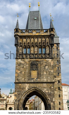 The Gothic Powder Tower in the Old Town used to be a gate to Prague in the middle ages. The foundation-stone of the Powder Tower was laid down in 1475.