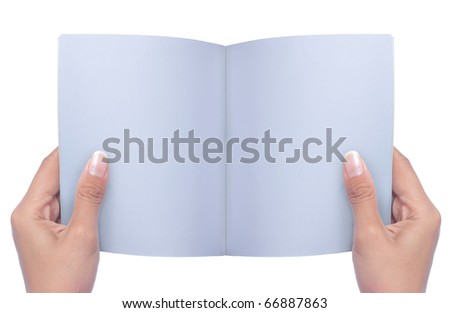 Gesture Of Hand Holding And Reading A Book Over White Background Stock ...