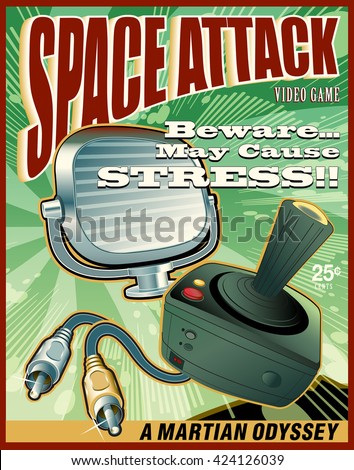 Space Attack Video Game Cover