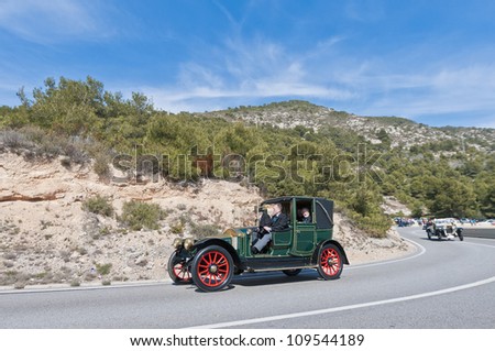 SITGES, SPAIN - MARCH 11: A 1914 Renault on the second phase of the \