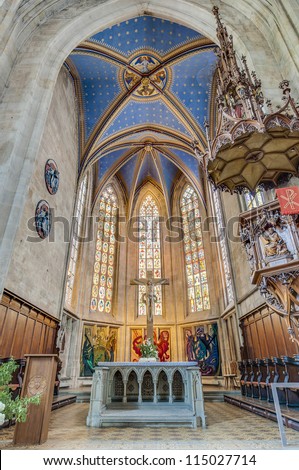 Medieval Church of Our Lady (Frauenkirche) located in Esslingen am Neckar near Stuttgart, Germany