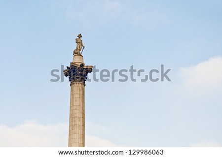 Nelsons Column on Trafalgar Square at London, England