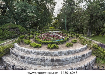 Flower clock at 9 of July park in San Miguel de Tucuman, Tucuman province, northern Argentina.