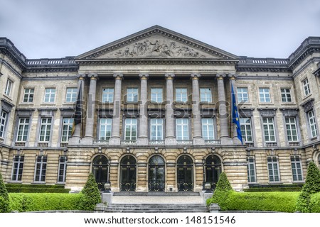 The Belgian Federal Parliament sits in the Palace of the Nation (Palais de la Nation) in Brussels, Belgium