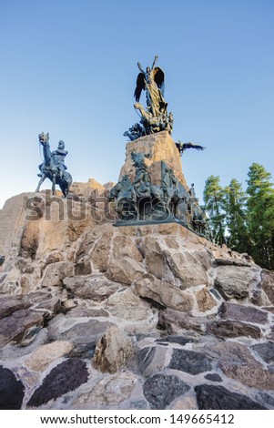 Monument to the Army of the Andes at the top of the Cerro de la Gloria at the General San Martin Park, inaugurated on February 12, 1914, anniversary of the Battle of Chacabuco in Mendoza, Argentina.