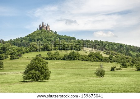 Hohenzollern Castle (Burg Hohenzollern) at the swabian region of Baden-Wurttemberg, Germany