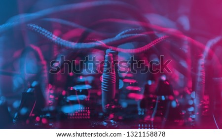 Analog synthesizer for electronic music production.Professional audio equipment for music composer in sound recording studio.Curated shutterstock collection of royalty free music production images Сток-фото © 