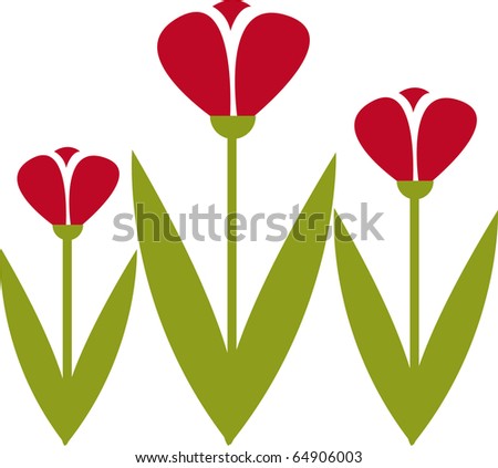 Stylized Tulip Vector - 64906003 : Shutterstock