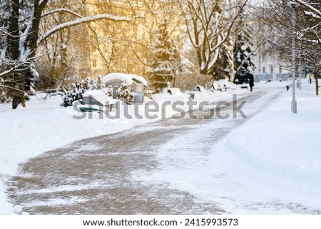 Similar – Image, Stock Photo Winter city park Park