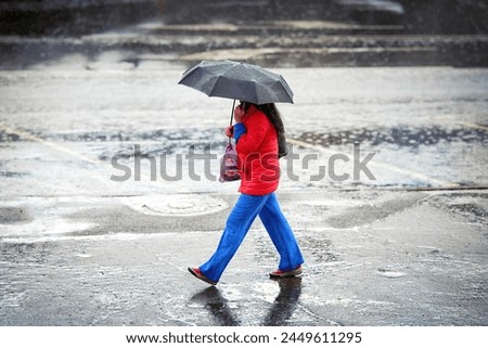 Similar – Image, Stock Photo Woman walking on wet sand on beach