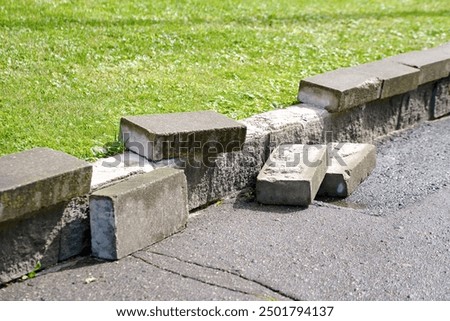 Similar – Image, Stock Photo Loose concrete paving stones in heaps