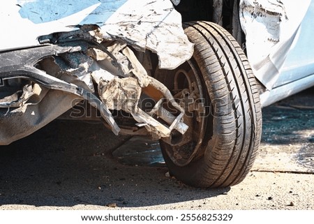Image, Stock Photo bent rear wheel of an old bicycle