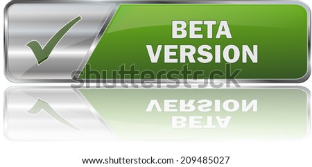 modern green beta version button