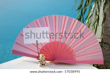 Fan colored ticket in a private house and pool