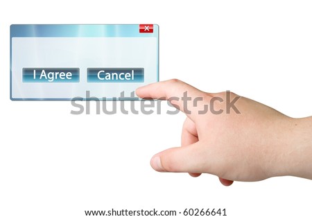 Hand And Buttons I Agree/Cancel Stock Photo 60266641 : Shutterstock