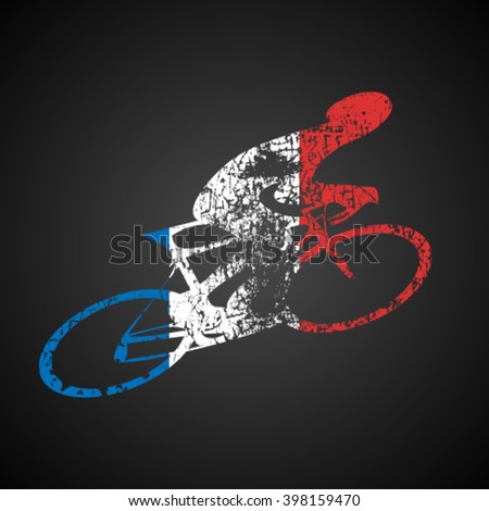 Cyclist silhouette. France flag