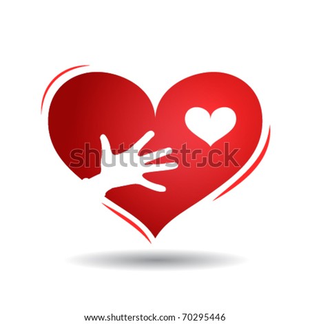 Hand Reaching A Heart On A Heart Icon Stock Vector Illustration ...