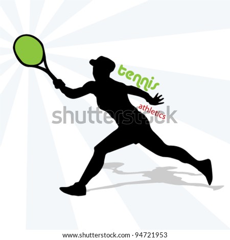 vector tennis player silhouette icon / logo