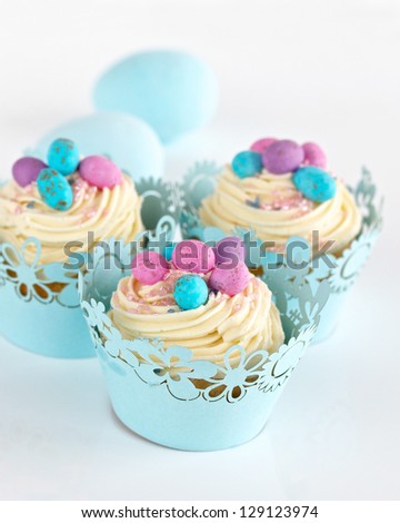 Easter cupcakes with mini eggs