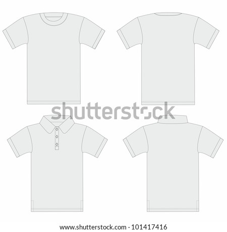Vector. Men’s t-shirt and polo shirt template (front & back)