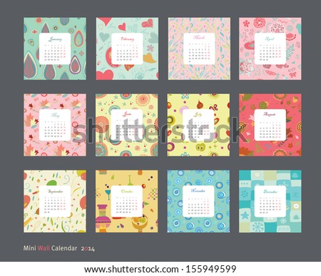 Calendar Pattern 2014 Stock Vector Illustration 155949599 : Shutterstock