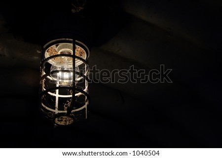Bomb Shelter Light with Guard and Text Space