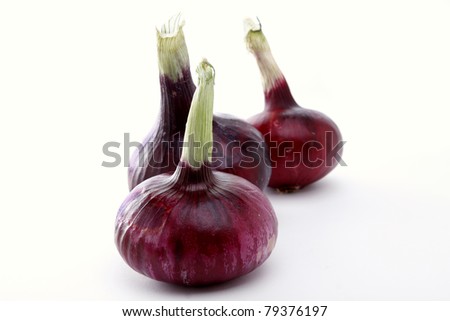 Spanish onions on white