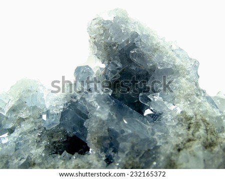 celestite semigem geode crystals geological mineral isolated