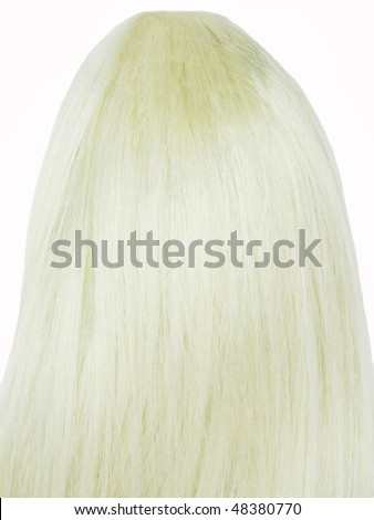 healthy long blond hair wave isolated on white background