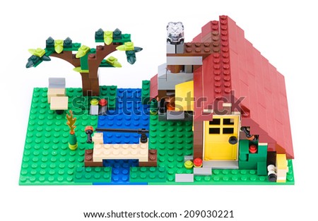 Ankara, Turkey - July 04, 2012: Lego Creator - House is a 3 in 1 countryside houses isolated on white background
