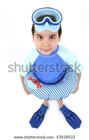 Similar – Image, Stock Photo Boy with diving goggles in swimming pool