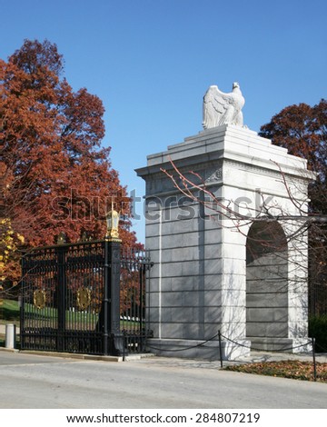 ARLINGTON, VA-MAY, 2015:  Entrance to Arlington National Cemetery
