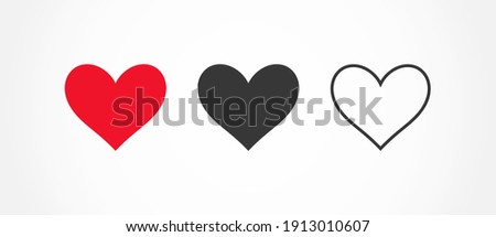 Hearts flat icons. Vector illustration.