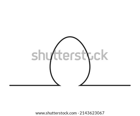 Easter egg shape continuous line drawing art. Vector Easter illustration.