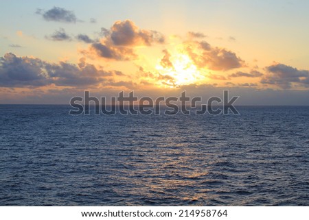 Sunset over North Pacific Ocean