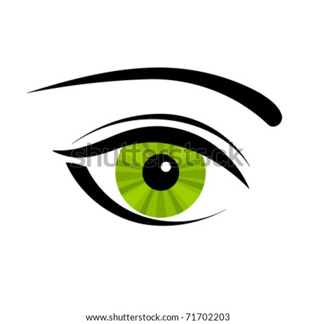 Exotic Beauty - Green Mysterious Eye. Vector Illustration - 71702203 ...