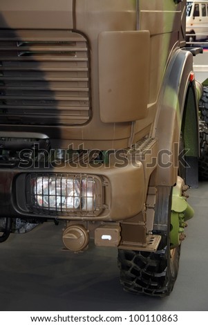 BELGRADE - MARCH 29: An FAP army truck on display at the 50th International Car Show on March 29, 2012 in Belgrade, Serbia.