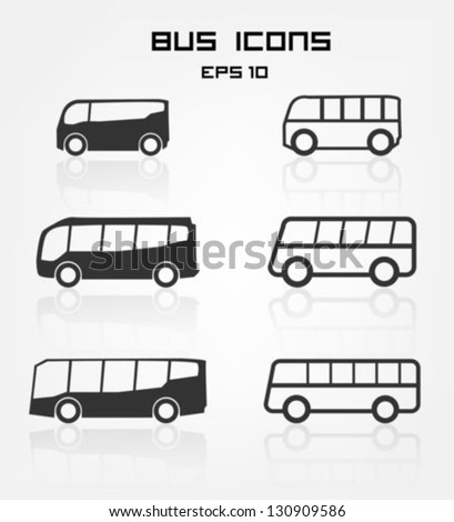 Set of different bus icons