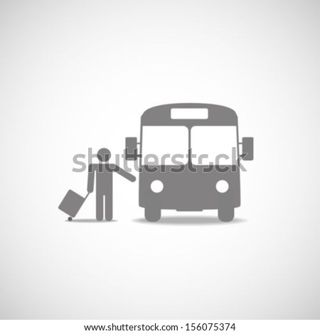 Bus and passenger symbol
