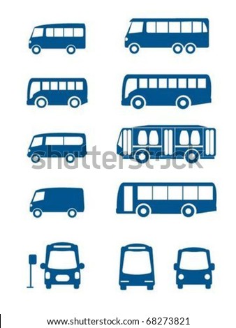 Set of different bus
