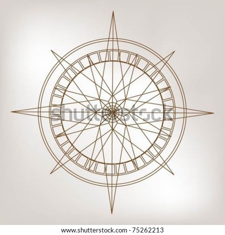 Outline wind rose compass