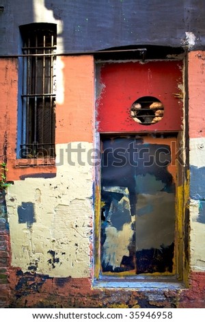 Back door with cracking paint