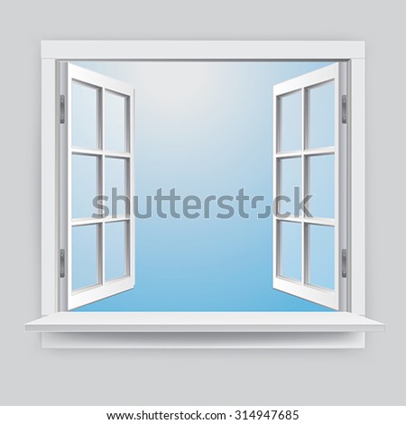 Realistic Vector window with Glass effect
