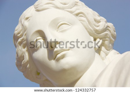 beatuful woman white marble statue face