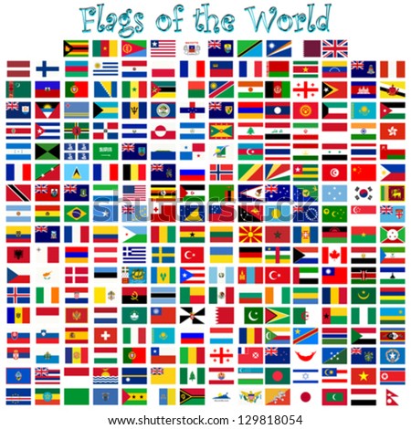 Flags Of The World Against White Background, Abstract Vector Art ...