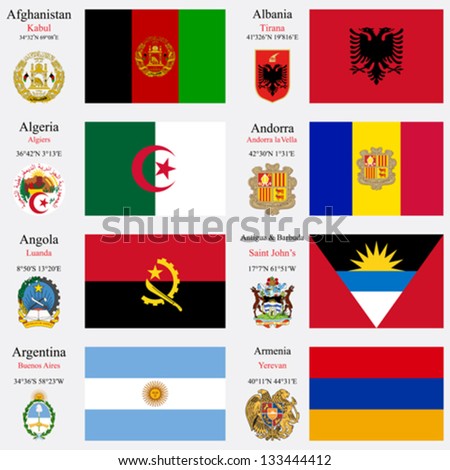 World Flags Of Afghanistan, Albania, Algeria, Andorra, Angola, Antigua ...