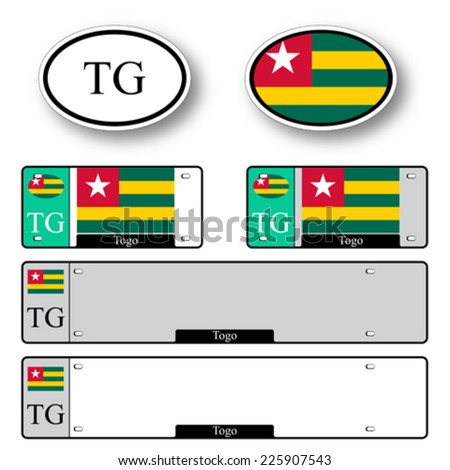 togo auto set against white background, abstract vector art illustration, image contains transparency