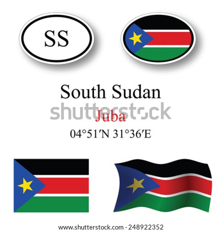 south sudan icons set against white background, abstract vector art illustration, image contains transparency