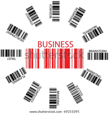 business bar codes against white background, abstract art illustration