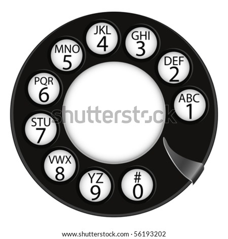 telephone numbers, abstract disk against white background; vector art illustration